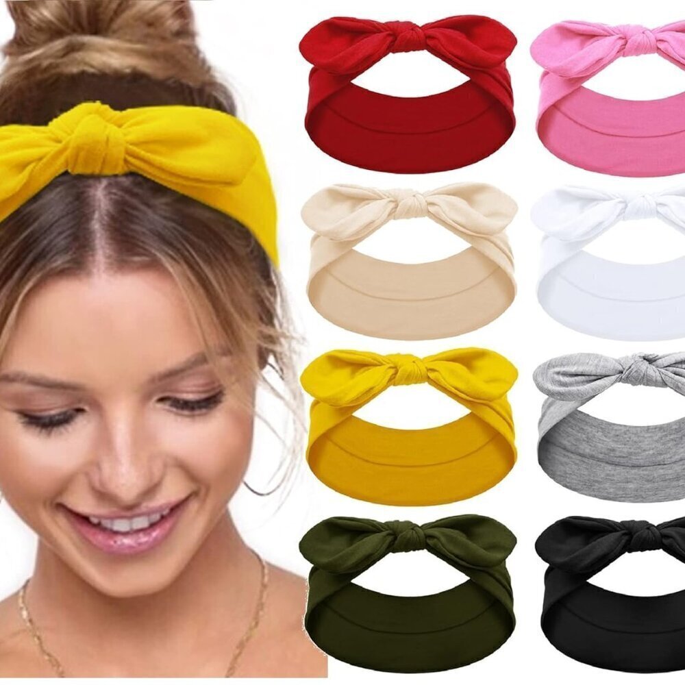 Women Bow Headbands Non Slip Wide Knotted Hair Bands Cute Hair Accessories